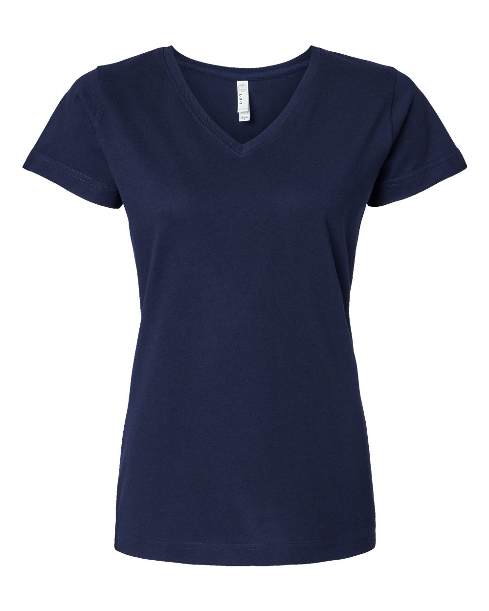 LAT Women's Fine Jersey V-Neck Tee. 3507 - Navy