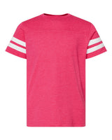 LAT Youth Football Fine Jersey Tee. 6137 - Vintage Hot Pink/ White
