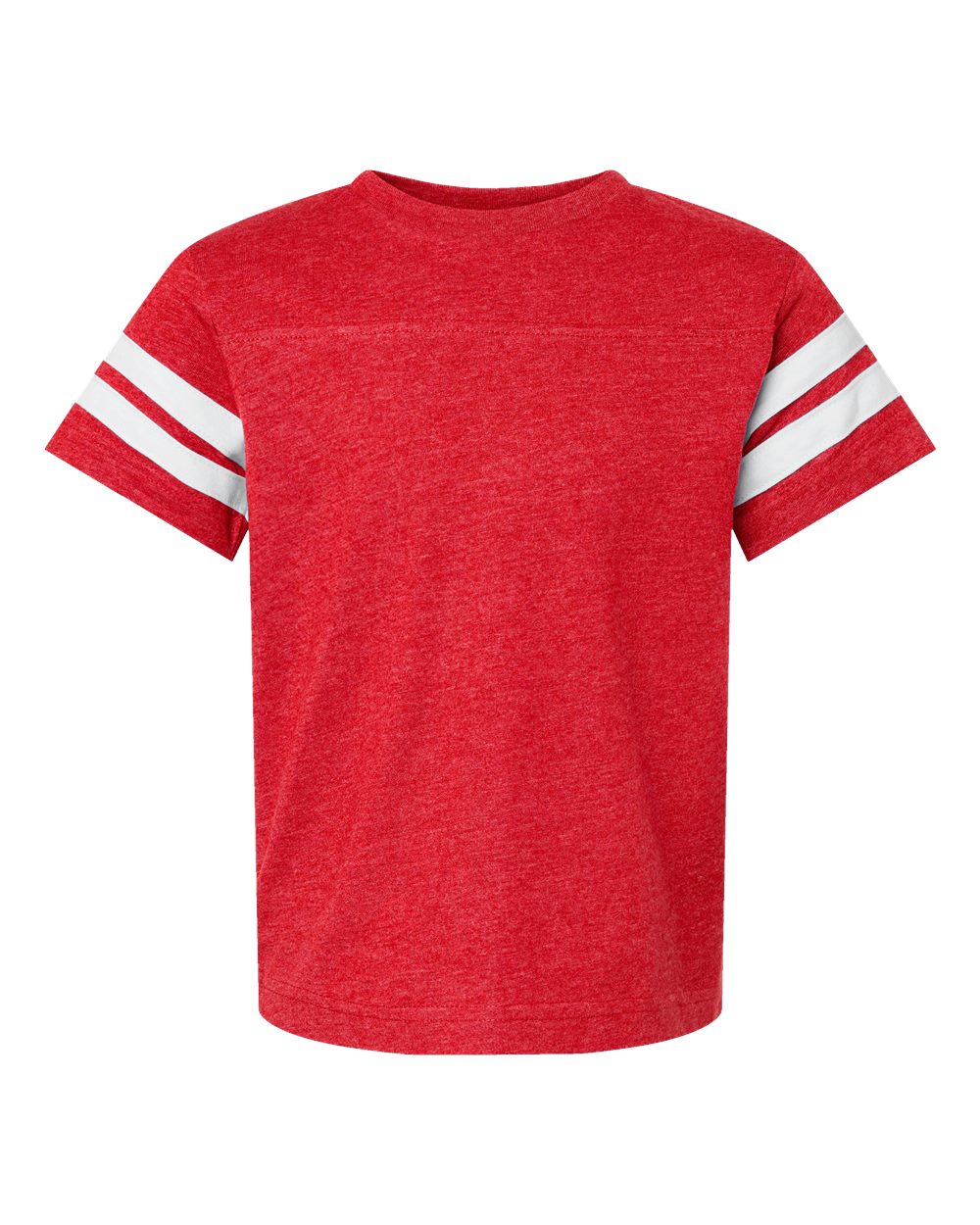 LAT Youth Football Fine Jersey Tee. 6137 - Vintage Red/ White