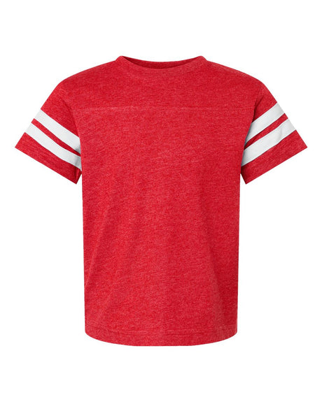 LAT Youth Football Fine Jersey Tee. 6137 - Vintage Red/ White