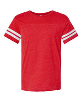 LAT Unisex Football Fine Jersey Tee. 6937 - Vintage Red/ White