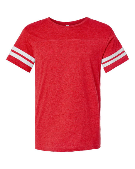 LAT Unisex Football Fine Jersey Tee. 6937 - Vintage Red/ White