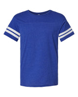 LAT Unisex Football Fine Jersey Tee. 6937 - Vintage Royal/ White