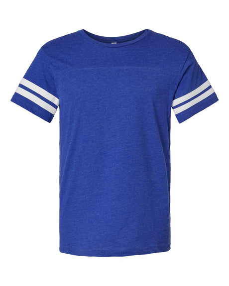 LAT Unisex Football Fine Jersey Tee. 6937 - Vintage Royal/ White