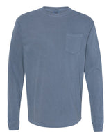 Comfort Colors Unisex Garment-Dyed Heavyweight Long Sleeve Pocket T-Shirt. 4410 - Blue Jean