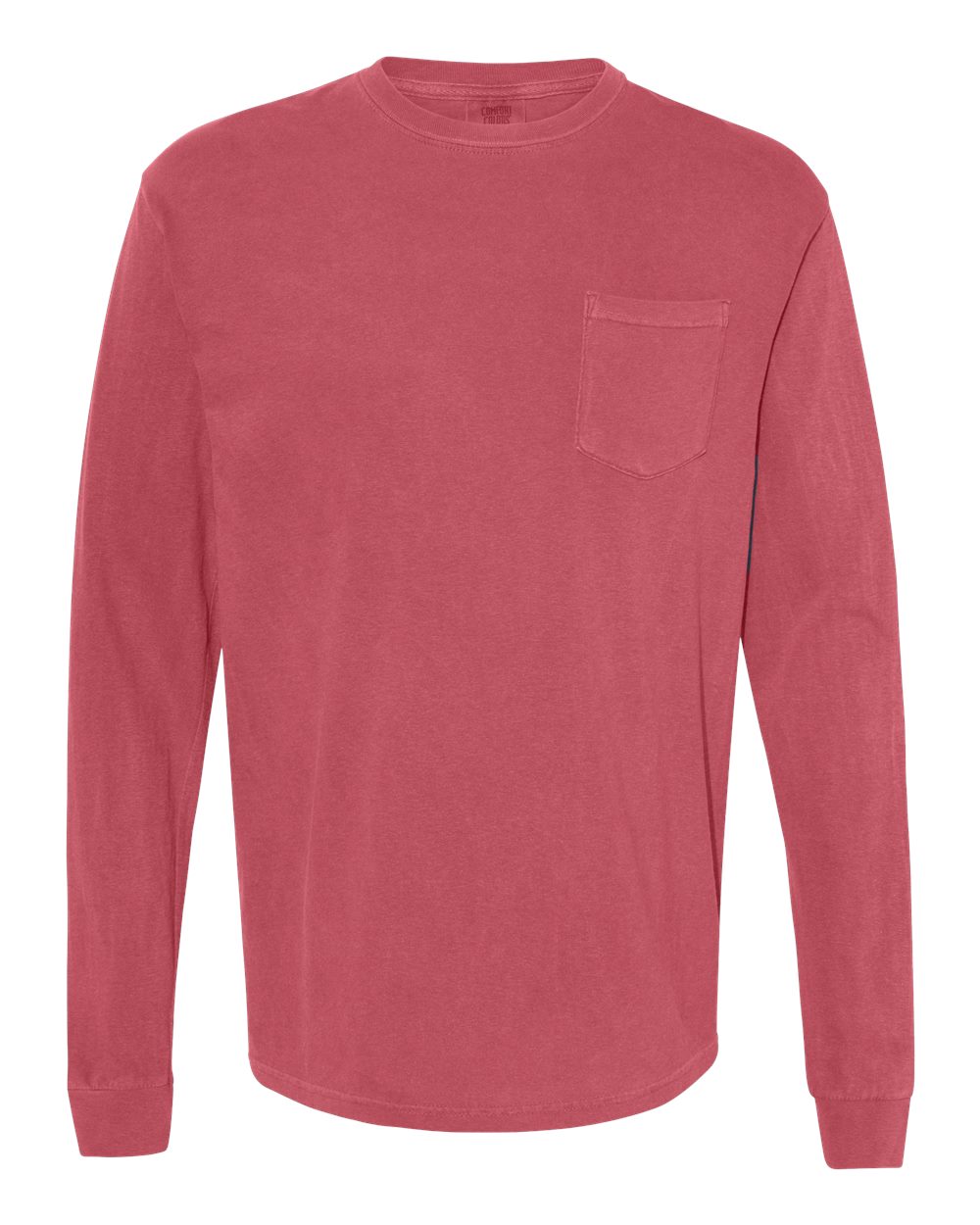 Comfort Colors Unisex Garment-Dyed Heavyweight Long Sleeve Pocket T-Shirt. 4410 - Crimson