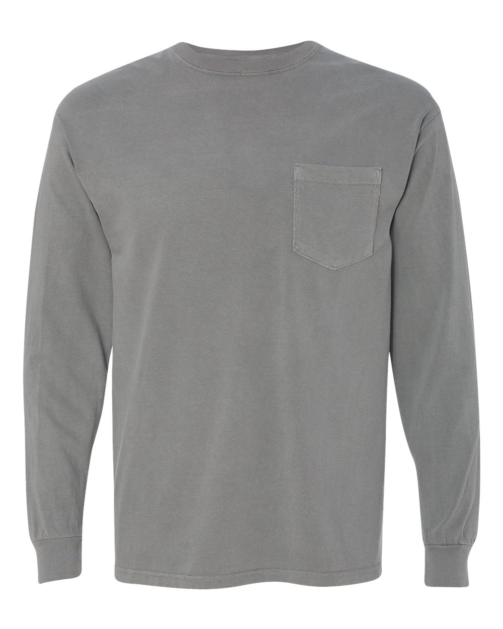Comfort Colors Unisex Garment-Dyed Heavyweight Long Sleeve Pocket T-Shirt. 4410 - Grey