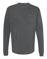 Comfort Colors Unisex Garment-Dyed Heavyweight Long Sleeve Pocket T-Shirt. 4410 - Pepper