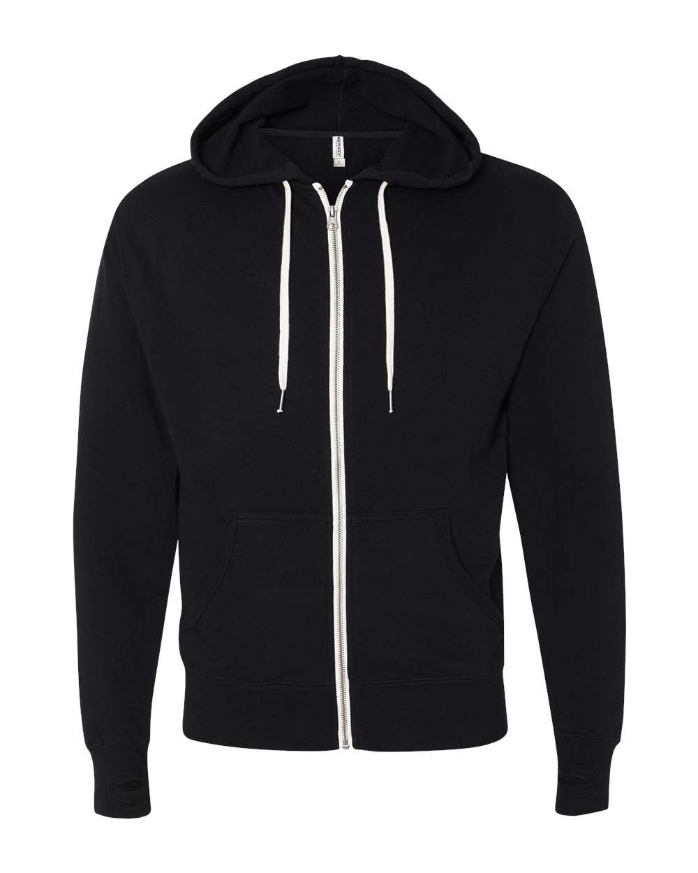 Independent Trading Co. Unisex Heathered French Terry Full-Zip Hooded Sweatshirt. PRM90HTZ - Black