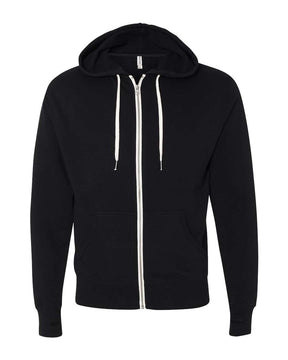 Independent Trading Co. Unisex Heathered French Terry Full-Zip Hooded Sweatshirt. PRM90HTZ - Black