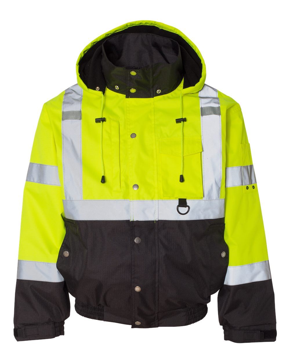 Kishigo Unisex Ripstop Bomber Jacket. JS130-132 - Lime/ Black