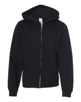 Independent Trading Co. Youth Midweight Full-Zip Hooded Sweatshirt. SS4001YZ - Black