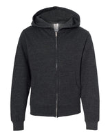 Independent Trading Co. Youth Midweight Full-Zip Hooded Sweatshirt. SS4001YZ - Charcoal Heather
