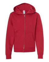 Independent Trading Co. Youth Midweight Full-Zip Hooded Sweatshirt. SS4001YZ - Red