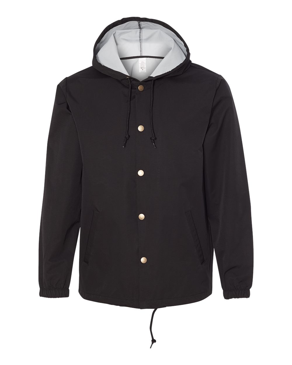 Independent Trading Co. Men's Water-Resistant Hooded Windbreaker. EXP95NB - Black