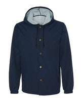Independent Trading Co. Men's Water-Resistant Hooded Windbreaker. EXP95NB - Classic Navy
