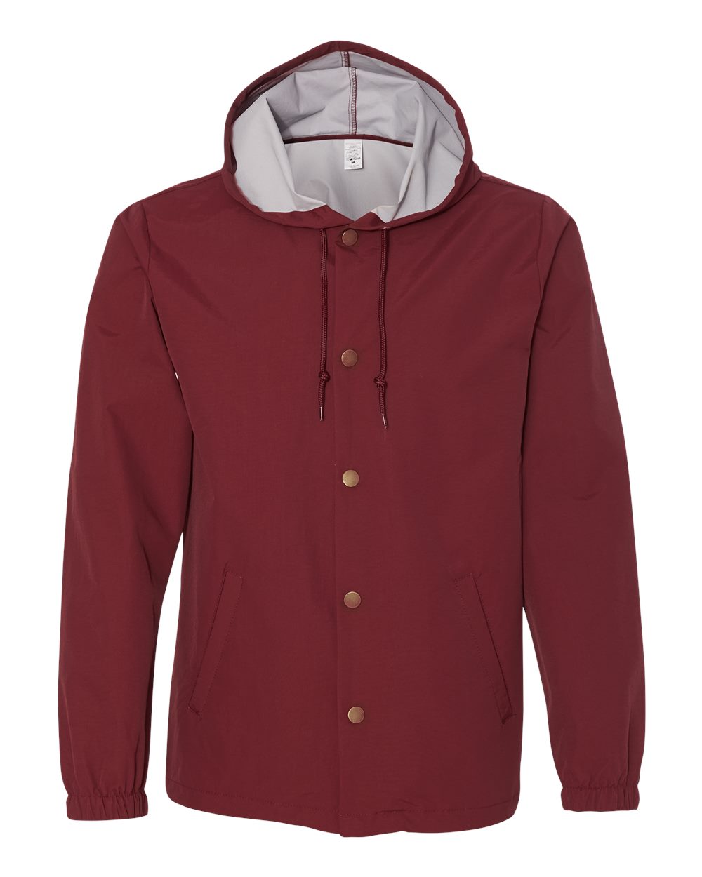 Independent Trading Co. Men's Water-Resistant Hooded Windbreaker. EXP95NB - Cardinal