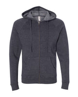 Independent Trading Co. Unisex Special Blend Raglan Full-Zip Hooded Sweatshirt. PRM33SBZ - Midnight Navy