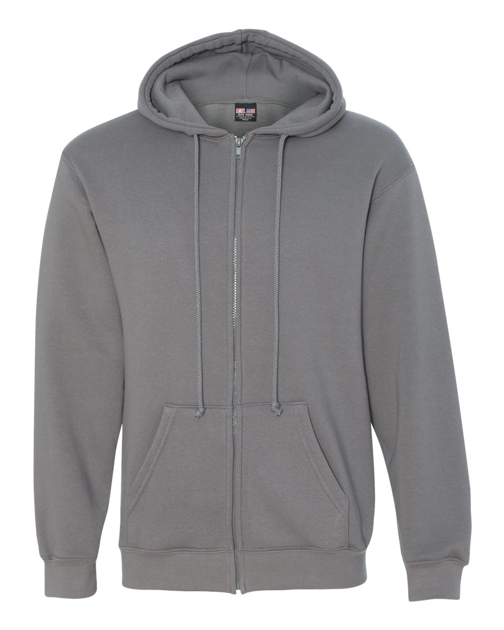Bayside Unisex USA-Made Full-Zip Hooded Sweatshirt. 900 - Charcoal