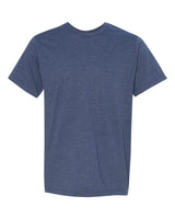 Bayside Unisex USA-Made 50/50 Fine Jersey T-Shirt. 5010 - Heather Navy