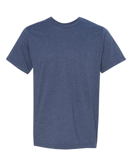 Bayside Unisex USA-Made 50/50 Fine Jersey T-Shirt. 5010 - Heather Navy