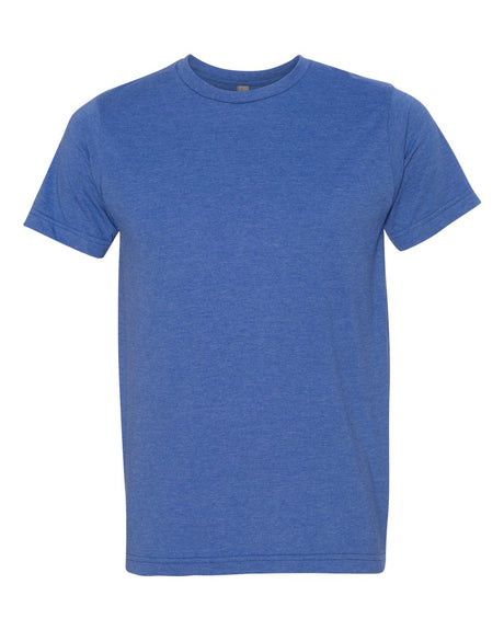 Bayside Unisex USA-Made 50/50 Fine Jersey T-Shirt. 5010 - Heather Royal Blue