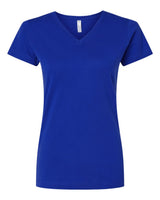 LAT Women's Fine Jersey V-Neck Tee. 3507 - Royal