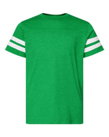 LAT Youth Football Fine Jersey Tee. 6137 - Vintage Green/ White