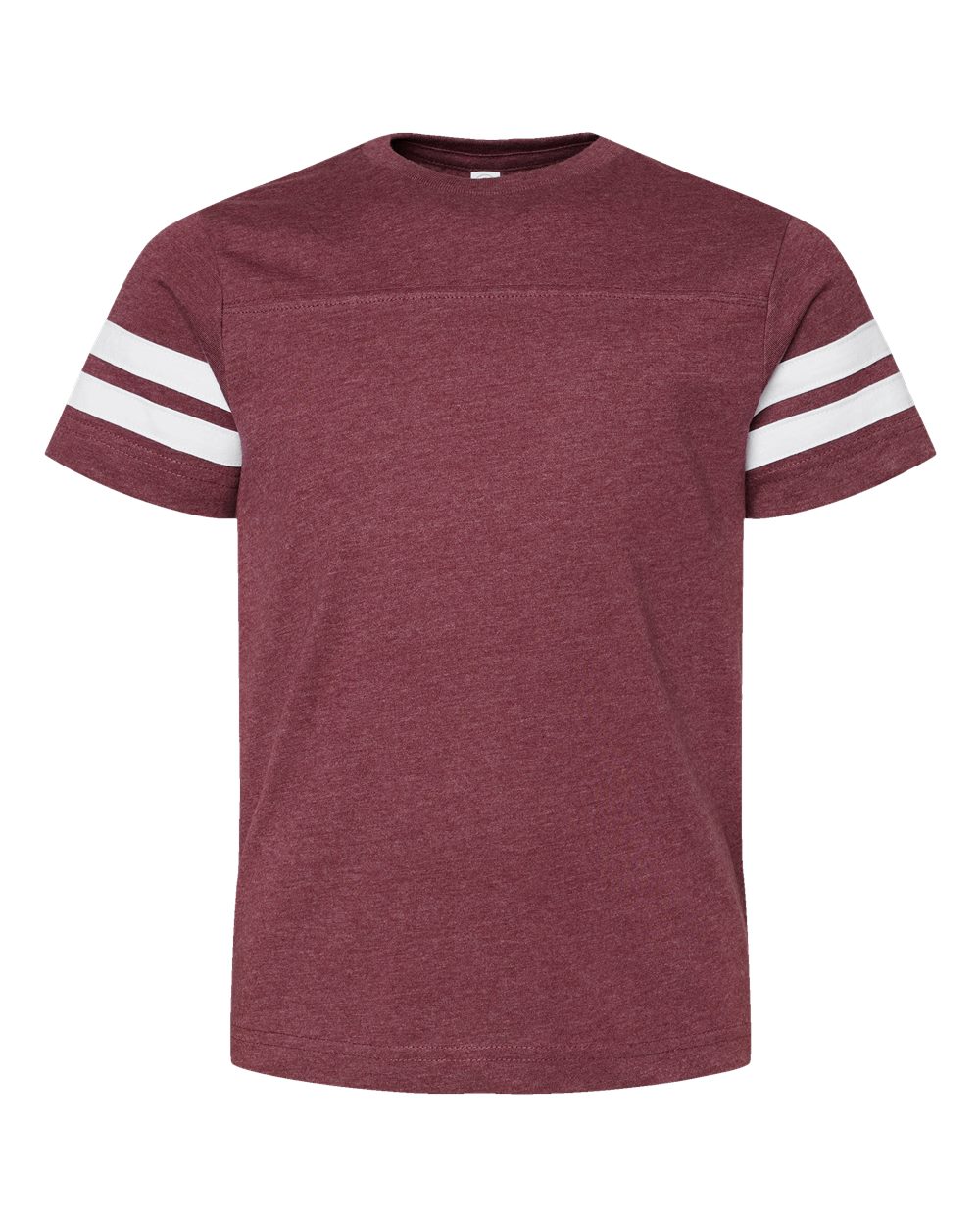 LAT Youth Football Fine Jersey Tee. 6137 - Vintage Burgundy/ White