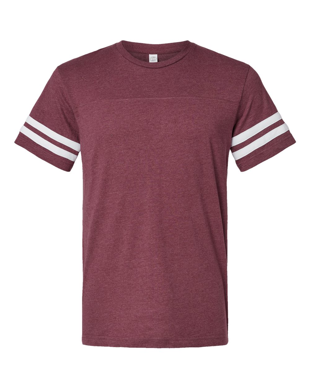 LAT Unisex Football Fine Jersey Tee. 6937 - Vintage Burgundy/ White