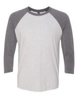 Next Level Unisex Triblend Three-Quarter Raglan Tee. 6051 - Premium Heather Sleeves/ Heather White Body
