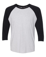 Next Level Unisex Triblend Three-Quarter Raglan Tee. 6051 - Vintage Black Sleeves/ Heather White Body