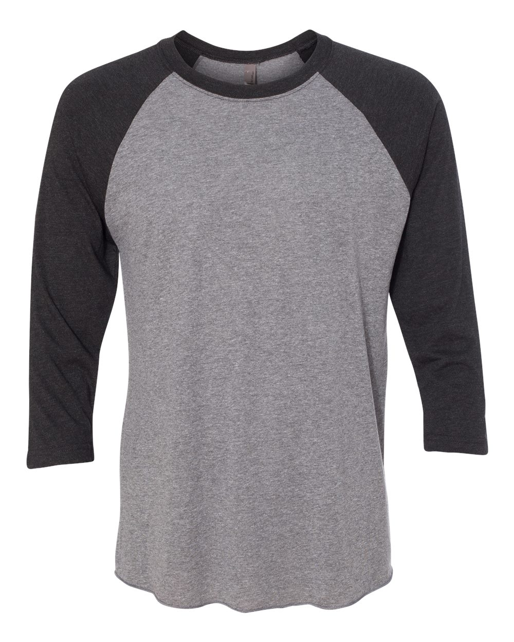 Next Level Unisex Triblend Three-Quarter Raglan Tee. 6051 - Vintage Black Sleeves/ Premium Heather Body