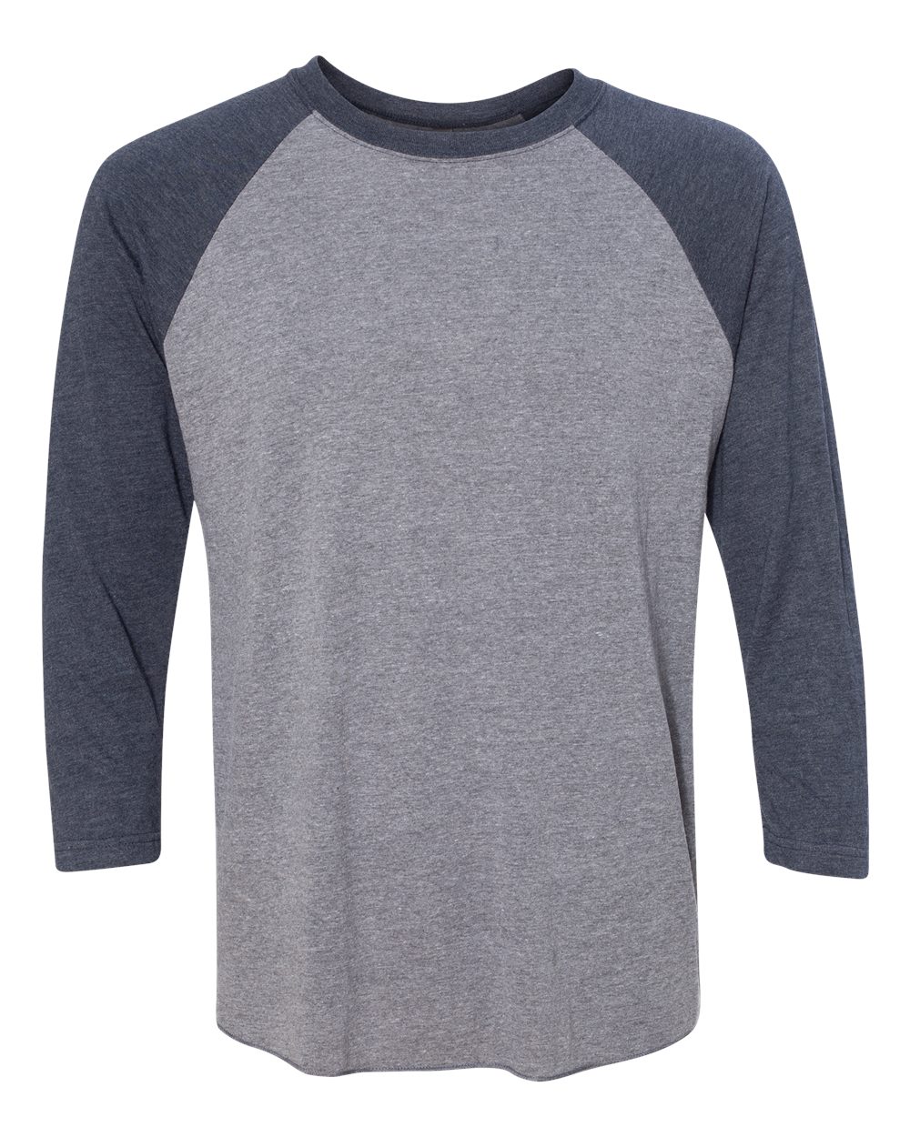 Next Level Unisex Triblend Three-Quarter Raglan Tee. 6051 - Vintage Navy Sleeves/ Premium Heather Body