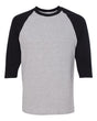 Gildan Unisex Heavy Cotton™ Raglan Three-Quarter Sleeve T-Shirt. 5700 - Sport Grey/ Black