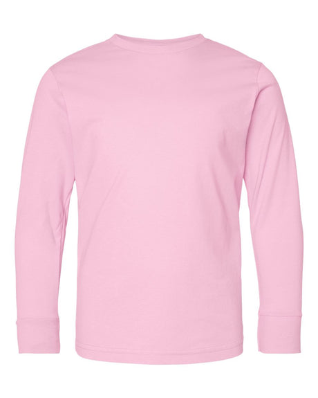 LAT Youth Fine Jersey Long Sleeve Tee. 6201 - Pink