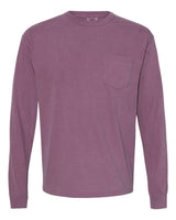 Comfort Colors Unisex Garment-Dyed Heavyweight Long Sleeve Pocket T-Shirt. 4410 - Berry