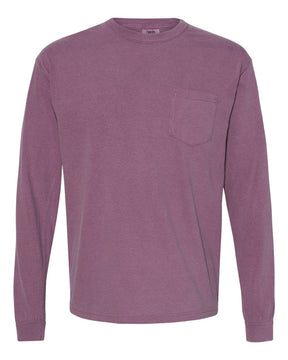 Comfort Colors Unisex Garment-Dyed Heavyweight Long Sleeve Pocket T-Shirt. 4410 - Berry