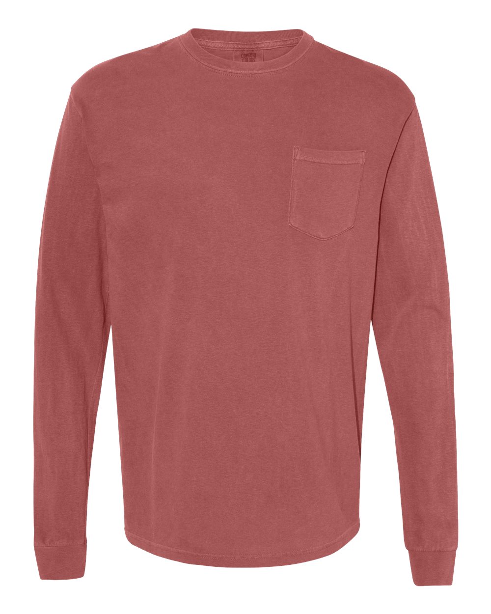 Comfort Colors Unisex Garment-Dyed Heavyweight Long Sleeve Pocket T-Shirt. 4410 - Brick