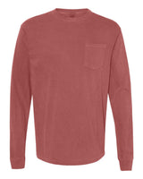 Comfort Colors Unisex Garment-Dyed Heavyweight Long Sleeve Pocket T-Shirt. 4410 - Brick