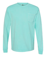Comfort Colors Unisex Garment-Dyed Heavyweight Long Sleeve Pocket T-Shirt. 4410 - Chalky Mint