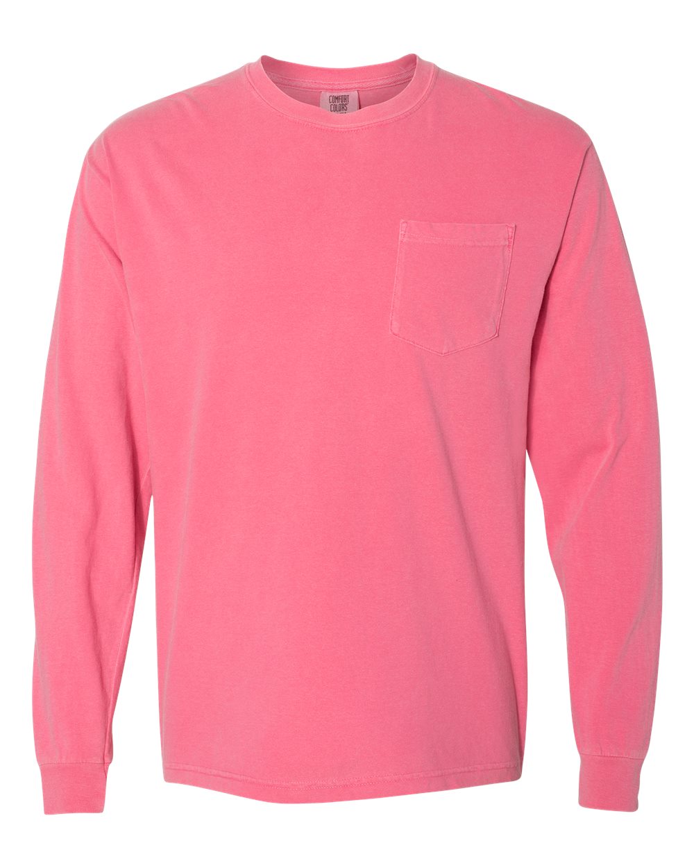 Comfort Colors Unisex Garment-Dyed Heavyweight Long Sleeve Pocket T-Shirt. 4410 - Crunchberry