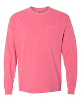 Comfort Colors Unisex Garment-Dyed Heavyweight Long Sleeve Pocket T-Shirt. 4410 - Crunchberry