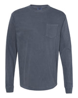 Comfort Colors Unisex Garment-Dyed Heavyweight Long Sleeve Pocket T-Shirt. 4410 - Denim