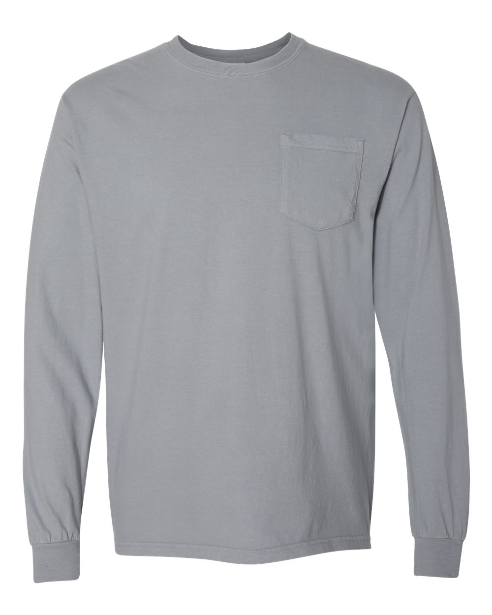 Comfort Colors Unisex Garment-Dyed Heavyweight Long Sleeve Pocket T-Shirt. 4410 - Granite