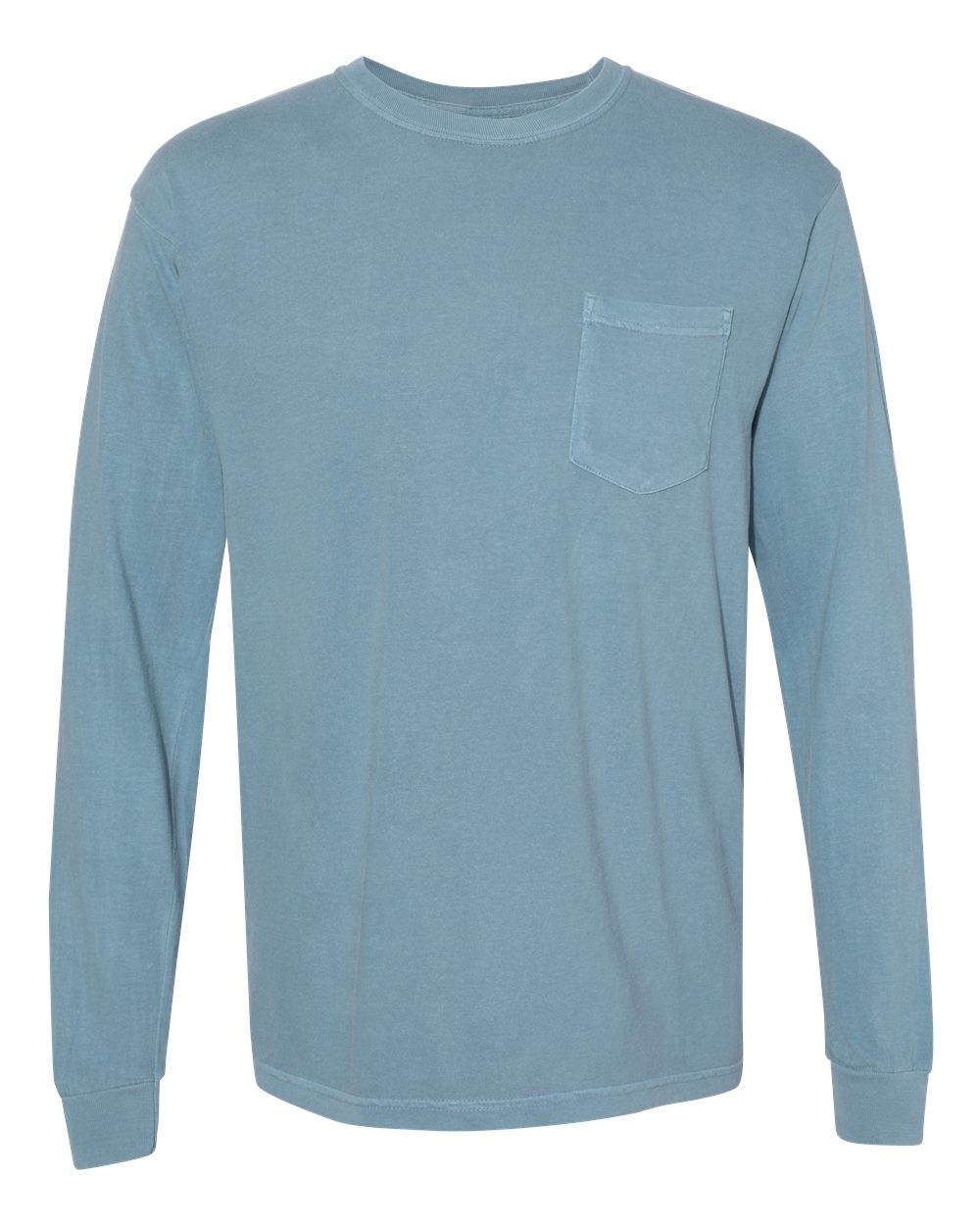Comfort Colors Unisex Garment-Dyed Heavyweight Long Sleeve Pocket T-Shirt. 4410 - Ice Blue