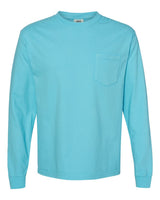Comfort Colors Unisex Garment-Dyed Heavyweight Long Sleeve Pocket T-Shirt. 4410 - Lagoon