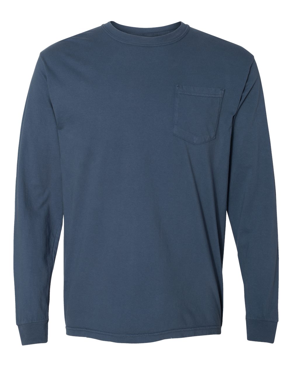 Comfort Colors Unisex Garment-Dyed Heavyweight Long Sleeve Pocket T-Shirt. 4410 - Midnight