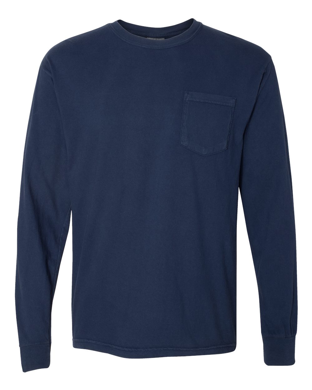 Comfort Colors Unisex Garment-Dyed Heavyweight Long Sleeve Pocket T-Shirt. 4410 - True Navy