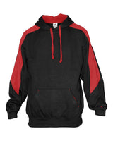 Badger Unisex Saber Hooded Sweatshirt. 1265 - Black/ Red
